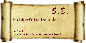 Seidenfeld Dezső névjegykártya